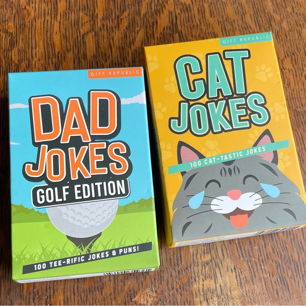 2 Boxes Dad Jokes: Golf Edition AND Cat Jokes Set 100 Cards EACH